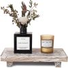 Small Wood Tray Pedestal Stand Decorative Wooden Riser Kitchen Soap Dish Holder for Vanity, Counter, Sink