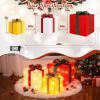 Large Outdoor Christmas Gift Boxes, 10" 8" 6"  Mini String Lights, 3 Pieces