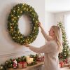 Christmas Wreath Pre-Lit Artificial, 48 Inch