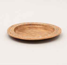 Wooden Charger Plate, Handcrafted 13inch Wood Charger Plate. Artisan Wood Tableware (Color: Brown)